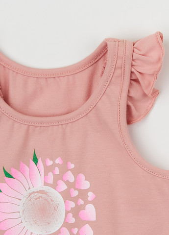 Светло-розовый летний комплект (туника, леггинсы) Ляля