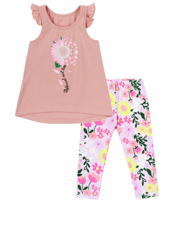 Светло-розовый летний комплект (туника, леггинсы) Ляля