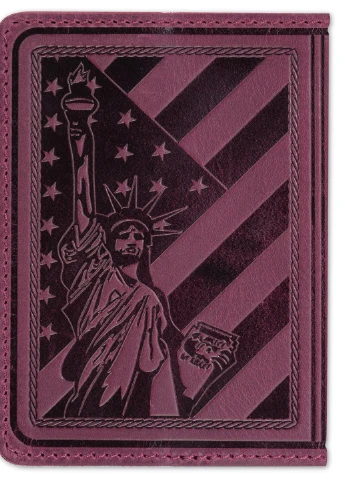 Обложка на паспорт Passport USA col.L бордовая DNK Leather (253933075)