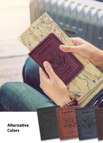 Обложка на паспорт Passport USA col.L бордовая DNK Leather (253933075)