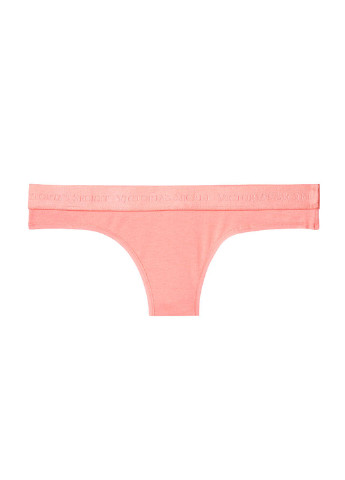 Трусики Victoria's Secret стрінги логотипи світло-рожеві повсякденні трикотаж
