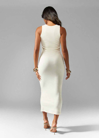 Молочное кэжуал платье платье-майка SHEIN однотонное