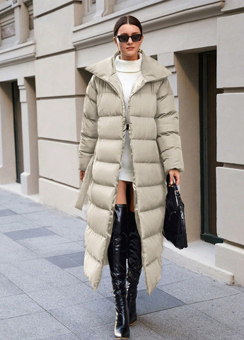 Світло-бежева зимня куртка куртка-пальто SHEIN