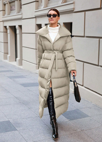 Світло-бежева зимня куртка куртка-пальто SHEIN