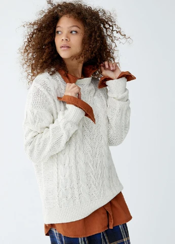 Молочный демисезонный джемпер джемпер Pull & Bear