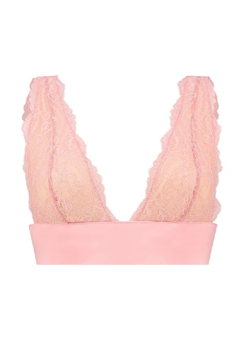Светло-розовый бралетт бюстгальтер Hunkemoller без косточек полиамид