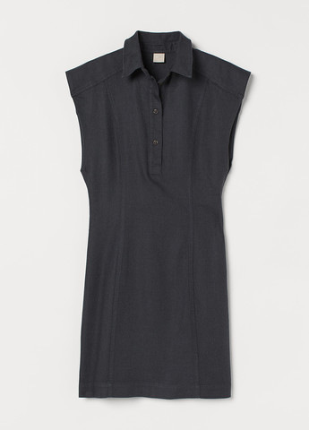 Темно-синя кежуал сукня сорочка H&M однотонна