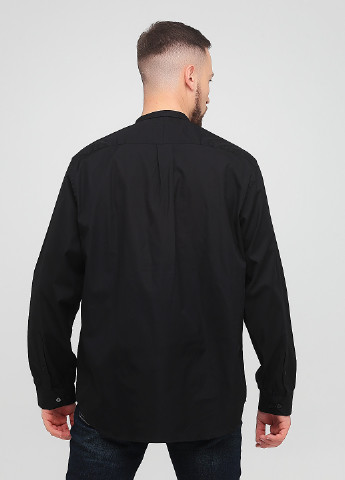 Черная кэжуал рубашка однотонная The J. Peterman Company