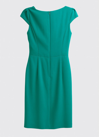 Бирюзовое праздничный, кэжуал платье футляр Sassofono однотонное