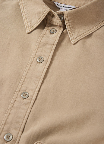 Бежевая кэжуал рубашка однотонная C&A
