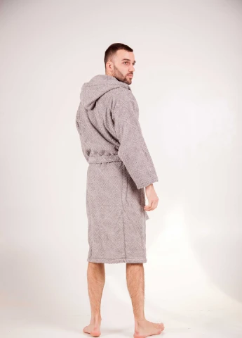 Халат махровий Berlin, сірий, розмір XL (3800980994453) Bulgaria-Tex плотность - 420 гр/м2 (251459961)