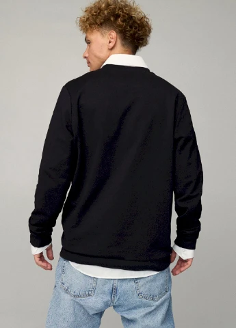Чорний свитшот мужской oversize /no flis/ YAPPI малюнок (254557574)