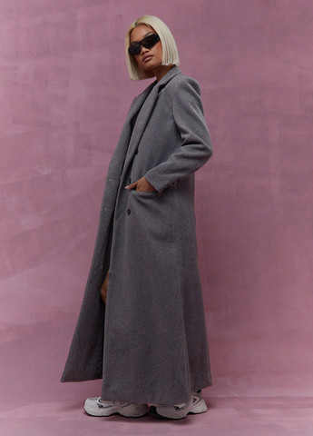 Темно-сіре зимнє Пальто двобортне SHEIN