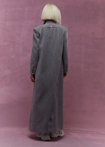 Темно-сіре зимнє Пальто двобортне SHEIN