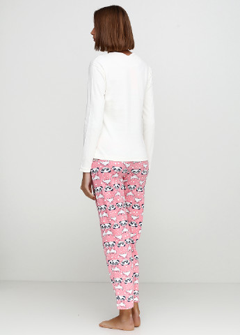 Рожевий демісезонний комплект утепленный (лонгслив, брюки) Fawn Pijama