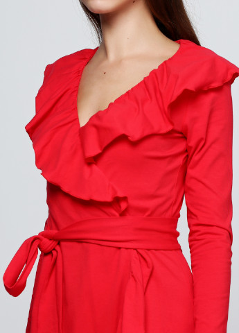 Красное кэжуал платье Jhiva однотонное