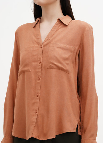 Персиковая кэжуал рубашка меланж Tom Tailor