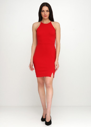 Красное коктейльное платье футляр Missguided однотонное