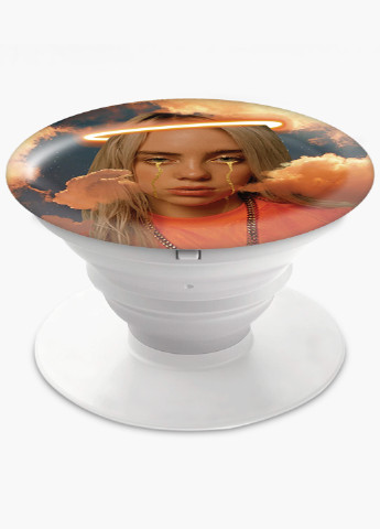 Попсокет (Popsockets) тримач для смартфону Біллі Айлиш (Billie Eilish) (8754-1600) Чорний MobiPrint (216748521)