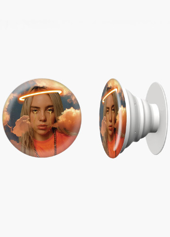 Попсокет (Popsockets) тримач для смартфону Біллі Айлиш (Billie Eilish) (8754-1600) Чорний MobiPrint (216748521)