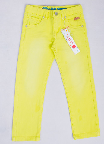 Желтые демисезонные зауженные джинсы Boboli