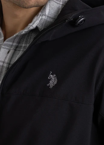 Чорна демісезонна куртка U.S. Polo Assn.