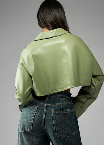 Светло-зеленая кэжуал рубашка однотонная SHEIN