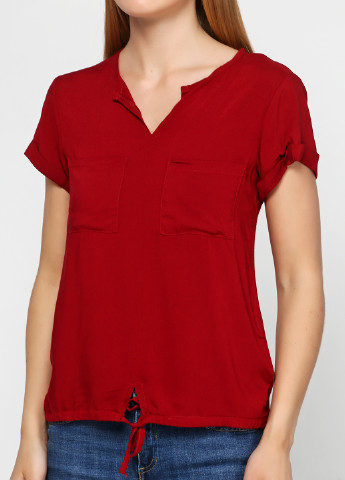 Бордовая летняя блуза Tom Tailor