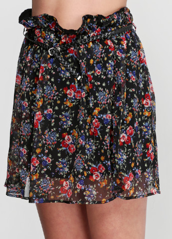 Черная кэжуал цветочной расцветки юбка Mango мини