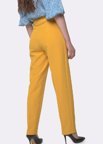 Желтые кэжуал летние прямые, классические брюки Cat Orange