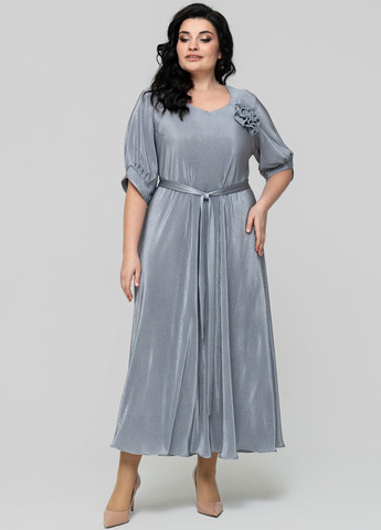 Серое кэжуал платье а-силуэт A'll Posa однотонное