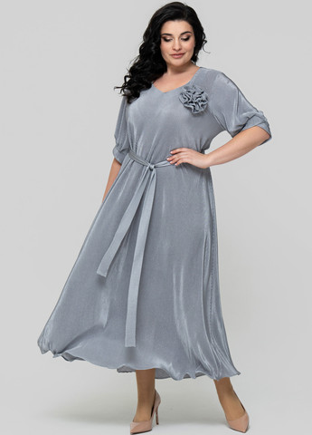 Серое кэжуал платье а-силуэт A'll Posa однотонное