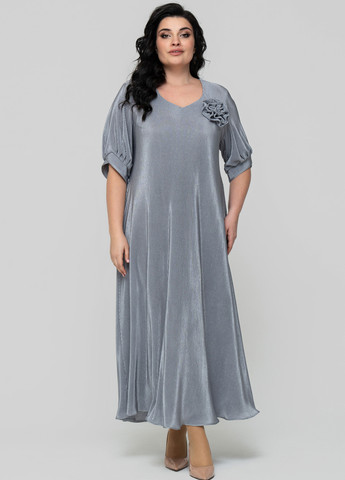 Серое кэжуал платье а-силуэт A'll Posa однотонное