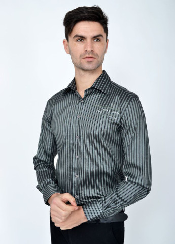 Черная кэжуал рубашка в полоску Ager с длинным рукавом