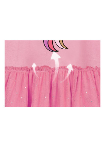 Рожева плаття для дівчинки з довгим рукавом та зображенням єдинорога рожеве party Berni kids (251086613)