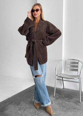 Коричневый демисезонный кардиган No Brand