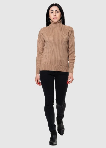 Бежевий демісезонний cветр жіночий Arber Roll-neck WK6 WTR-66.1