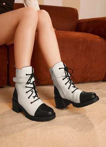 Осенние ботильоны стилы SHEIN без декора из полиуретана, из искусственной кожи