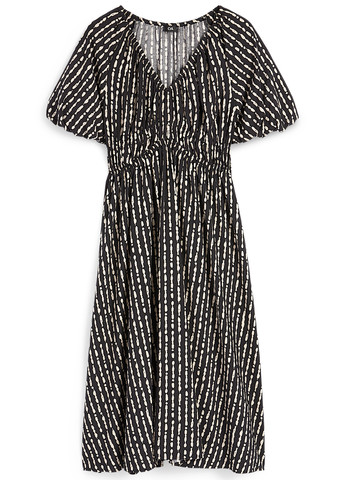 Черное кэжуал платье клеш C&A с абстрактным узором