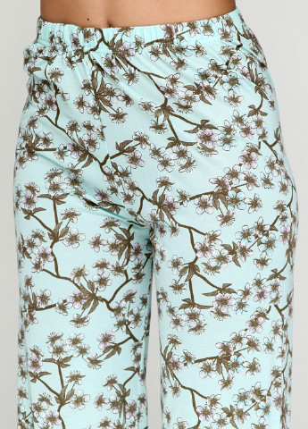 Мятная всесезон пижама (рубашка, брюки, маска для сна) Pijamoni