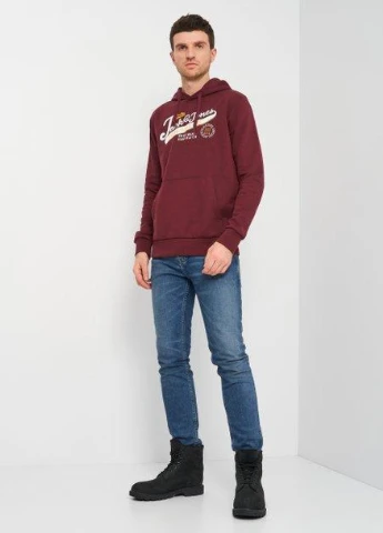 Худі,сливовий з принтом, JACK&JONES (255170807)