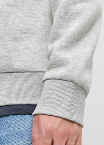 Светло-серый свитшот Jack & Jones логотип без декора (364663392)