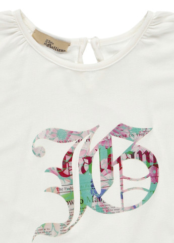 Белая летняя футболка John Galliano