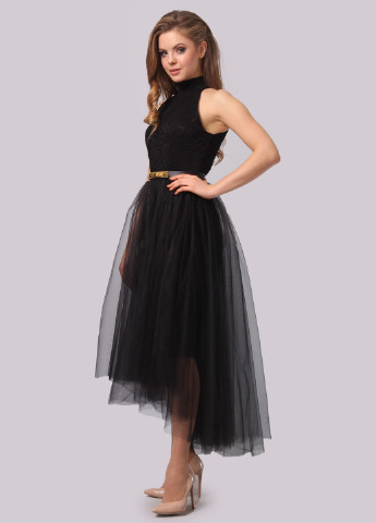 Чорна коктейльна сукня, сукня пачка Agata Webers однотонна