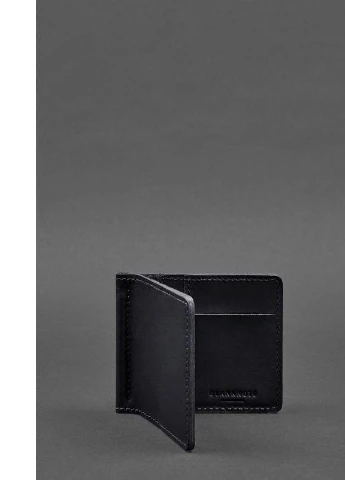 Мужское кожаное портмоне синее Краст 1.0 зажим для денег BlankNote (253147247)