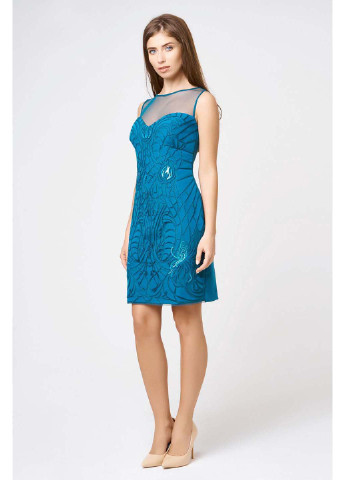 Голубое коктейльное платье RicaMare с абстрактным узором