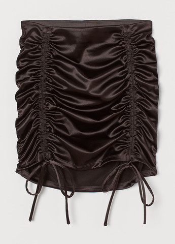 Темно-коричневая кэжуал однотонная юбка H&M