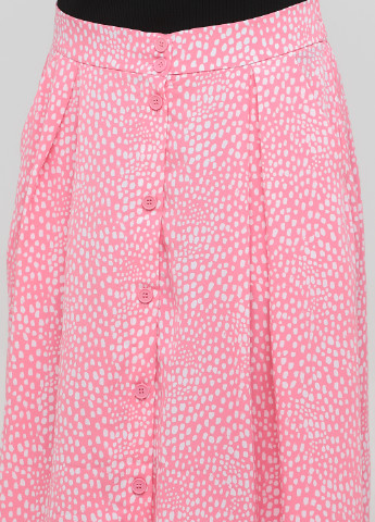 Розовая кэжуал с абстрактным узором юбка Monki клешированная