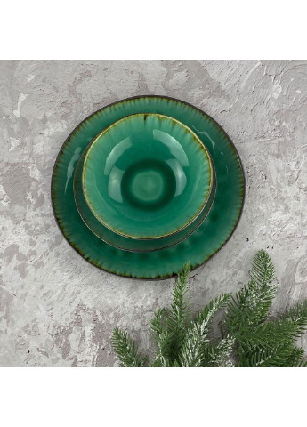 Салатник Зеленая лагуна JM-1154 17,5х5 см зеленый Olens (253787286)