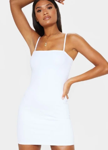 Белое кэжуал сукня футляр PrettyLittleThing однотонное
